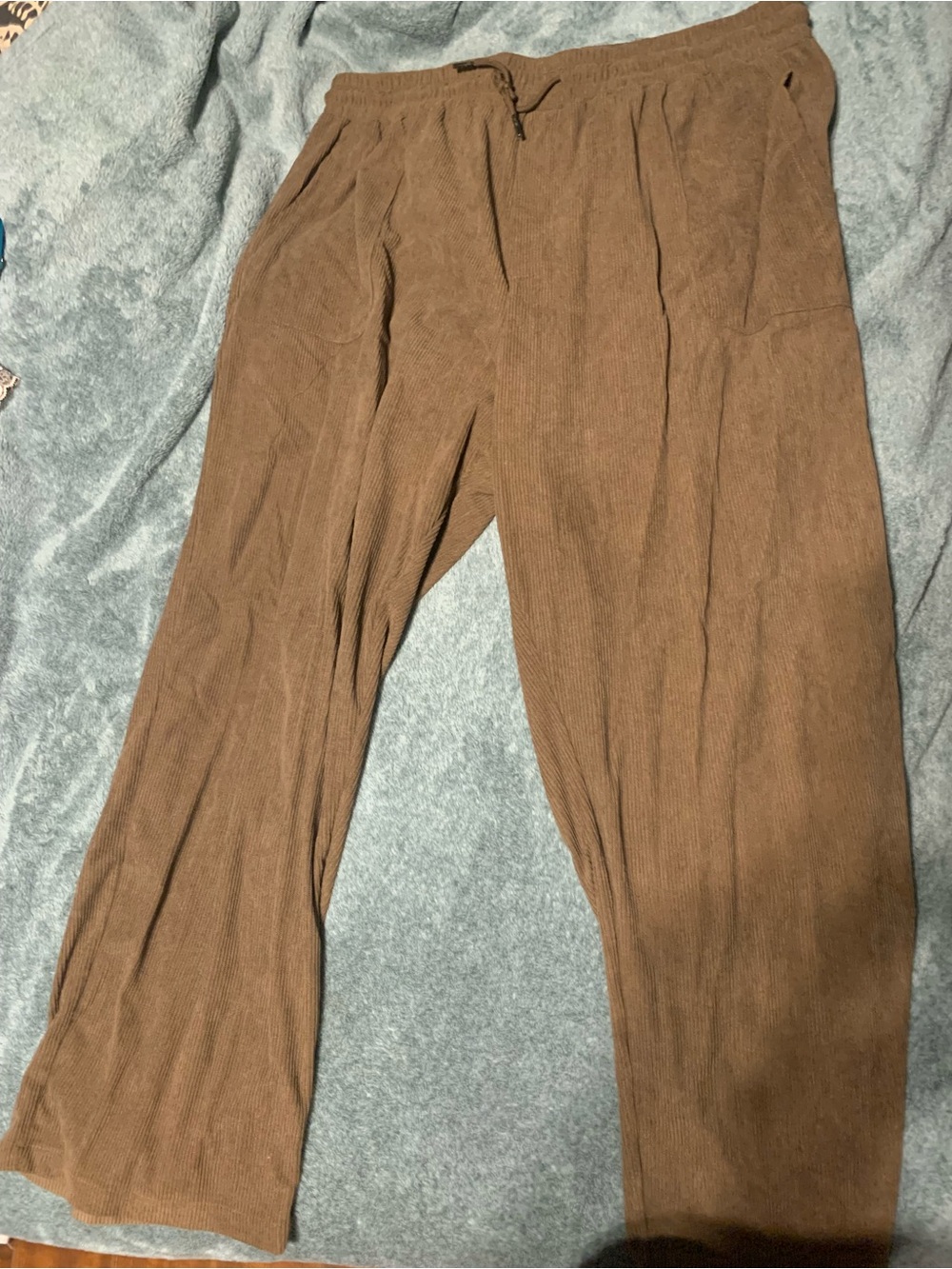 Brown Corduroy Casual Pants